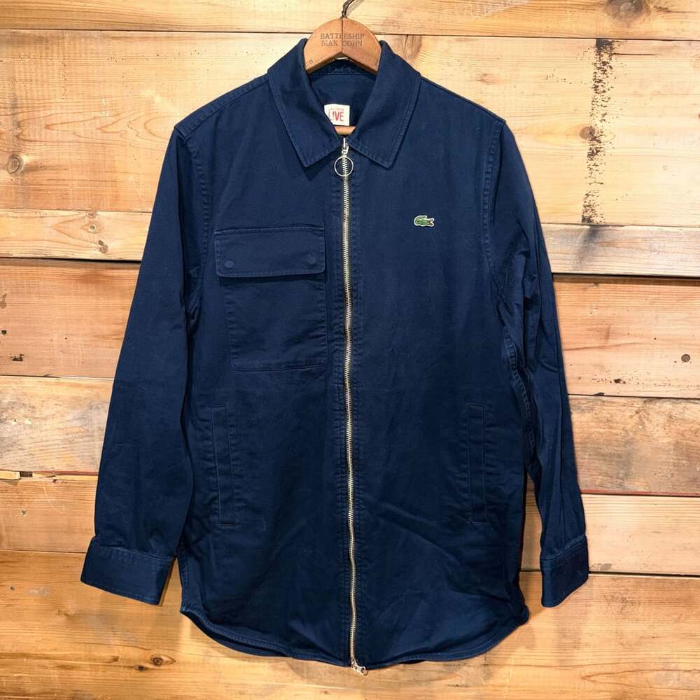 Lacoste LIVE Zip Jacket Size 39 Blue Cotton